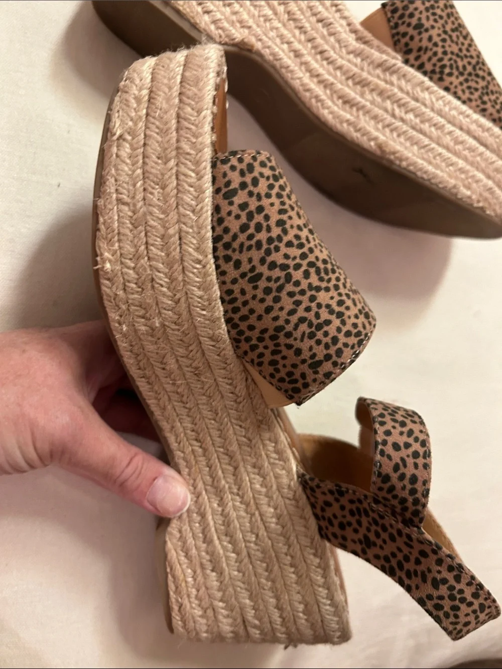 Universal Thread Leopard-Print Espadrille Wedge Sandals - Tan/Black